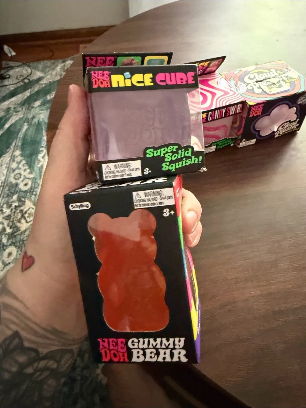 NeeDoh Bundle - Pink & Purple Cloud Pleaser, Candy Swirl & Gummy Bear